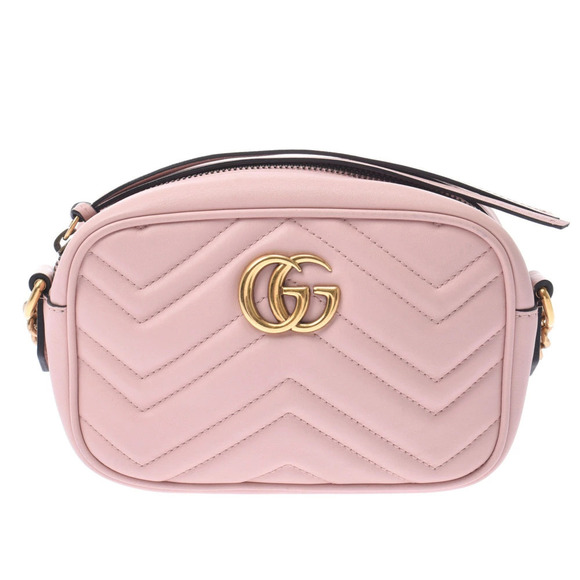 GUCCI GG Marmont Shoulder Bag Pink Calfskin main image 0